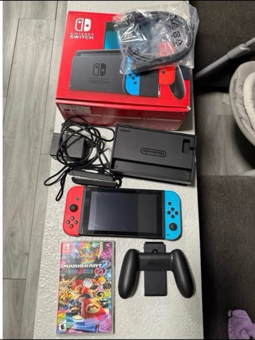 Nintendo Switch Console with Neon Red & Neon Blue Joy-Con